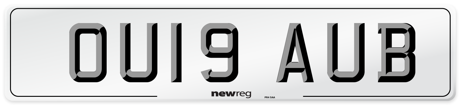 OU19 AUB Number Plate from New Reg